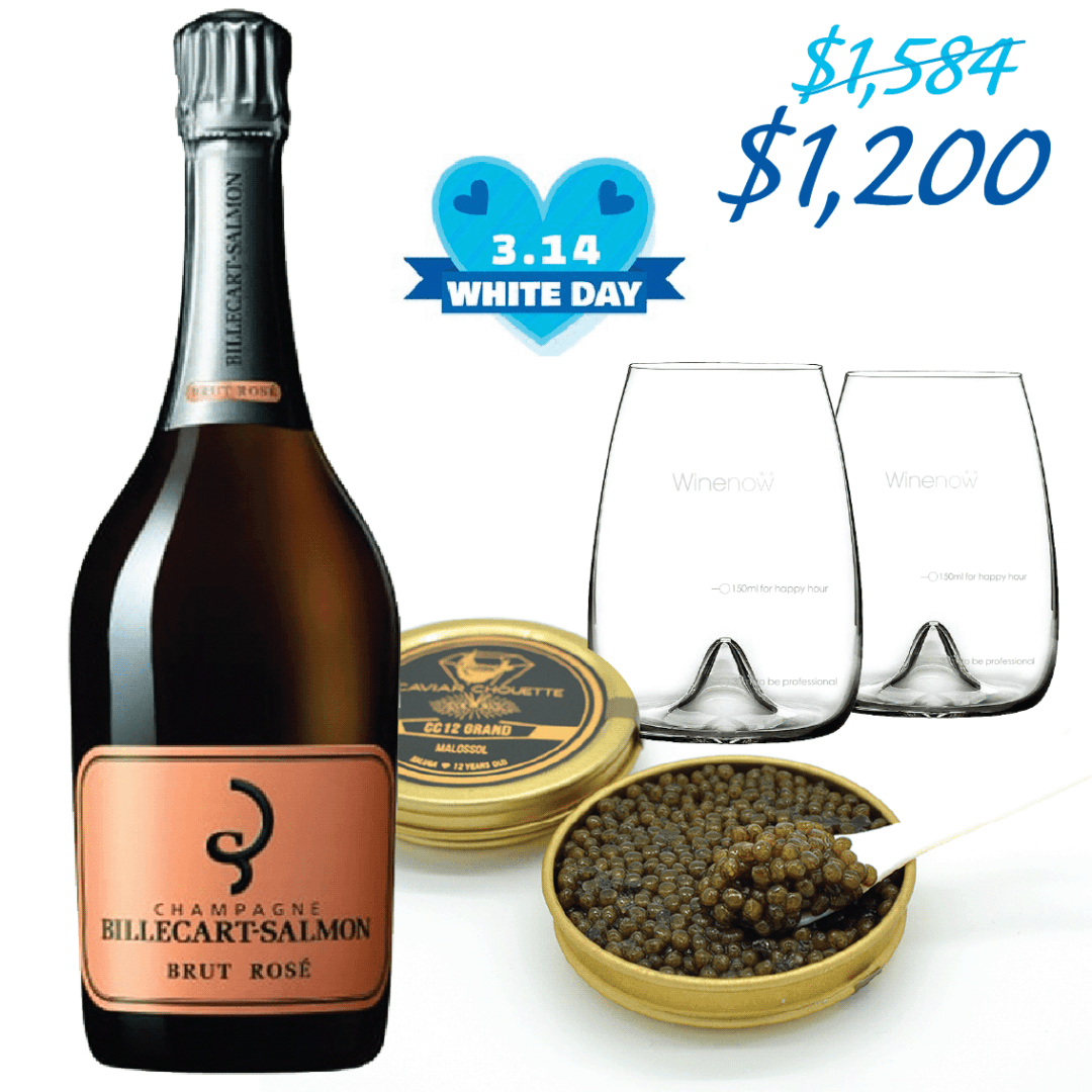 Champagne Billecart-Salmon, Brut Rosé 玫瑰香檳 & Grand Kaluga魚子醬限量套裝 [3月限定] - WineNow HK